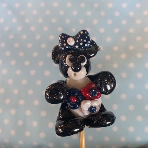 Handcrafted; Clay; Skunk; Plant Stick
